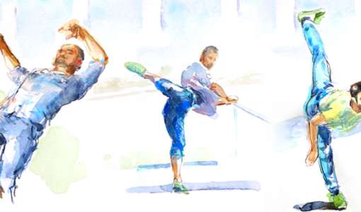 After Work: Figur in Bewegung in Aquarell